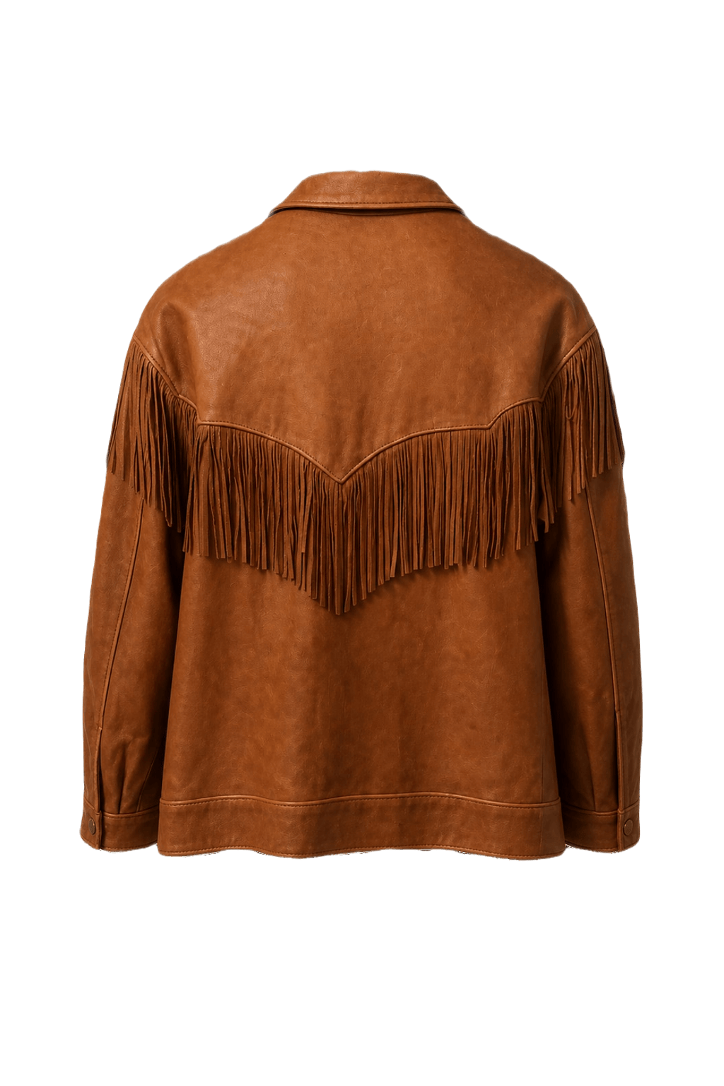 1970s Tan Leather Jacket - Back View