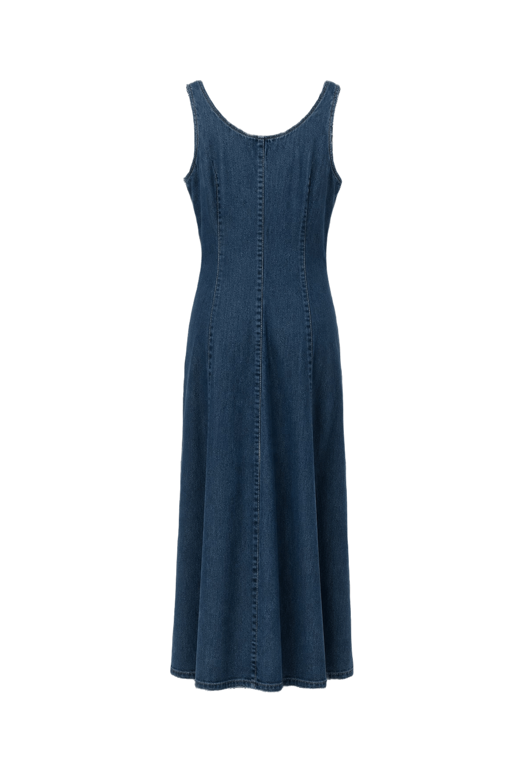 1980s Blue Denim Dress - Back View
