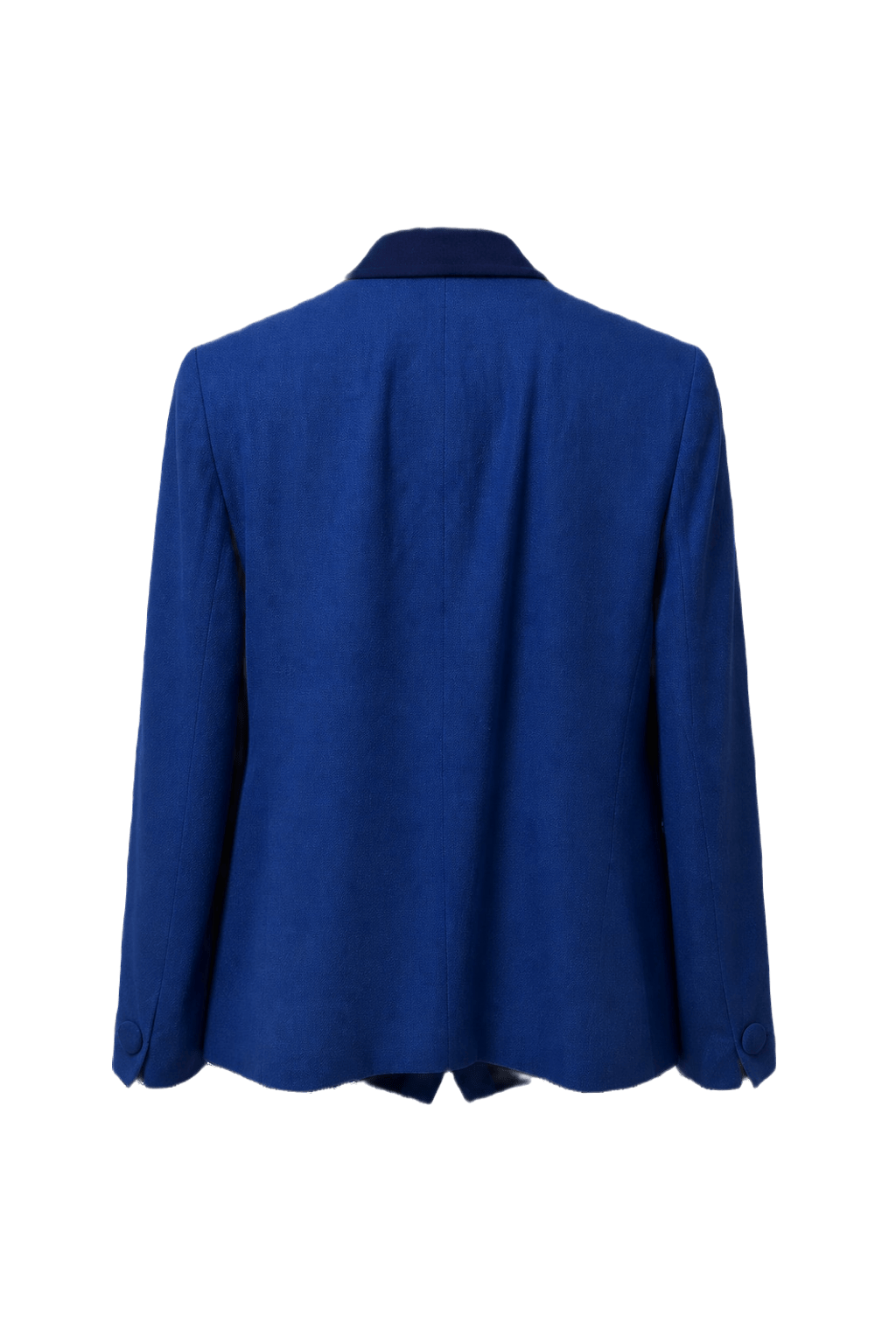 1980s Royal Blue Wool Blazer - Back View