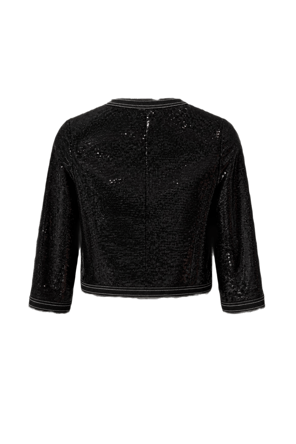 1990s Black Sequin Fabric Jacket - Back View