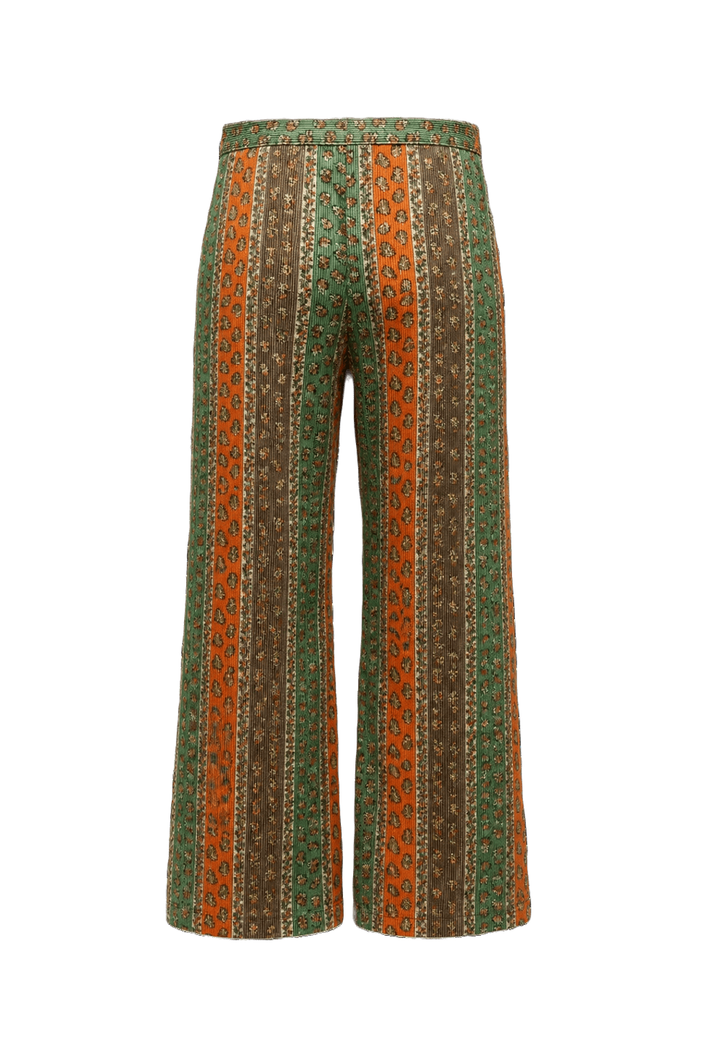 1970s Green Cotton Pants - Back View