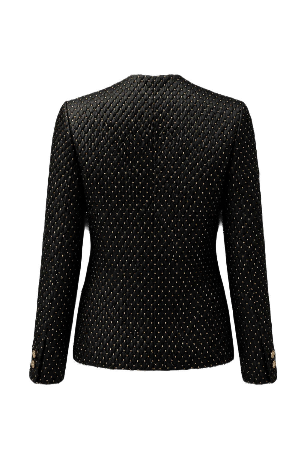 1980s Black Wool Blend Blazer - Back View