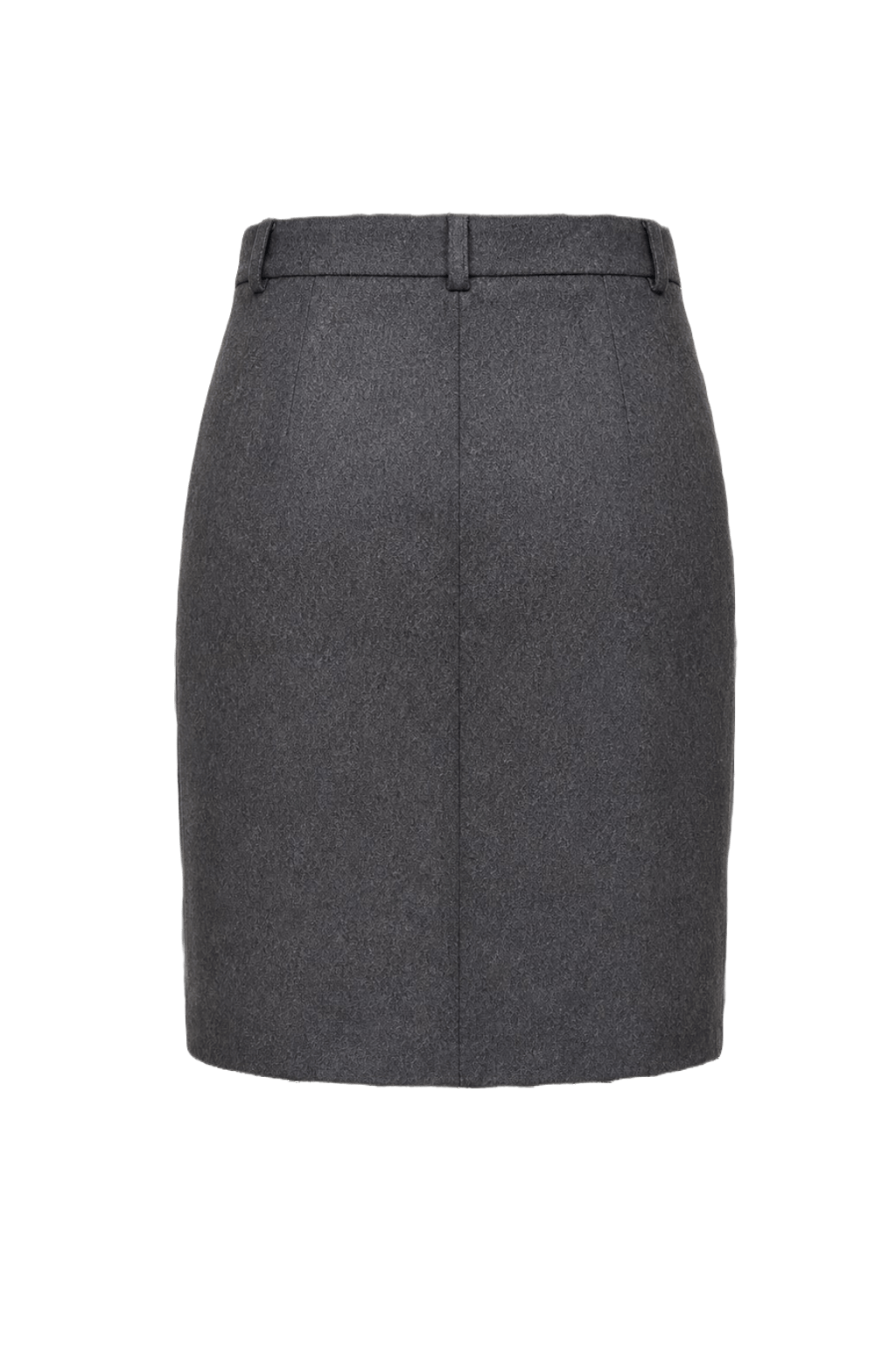1970s Charcoal Grey Wool Blend Skirt - Back View