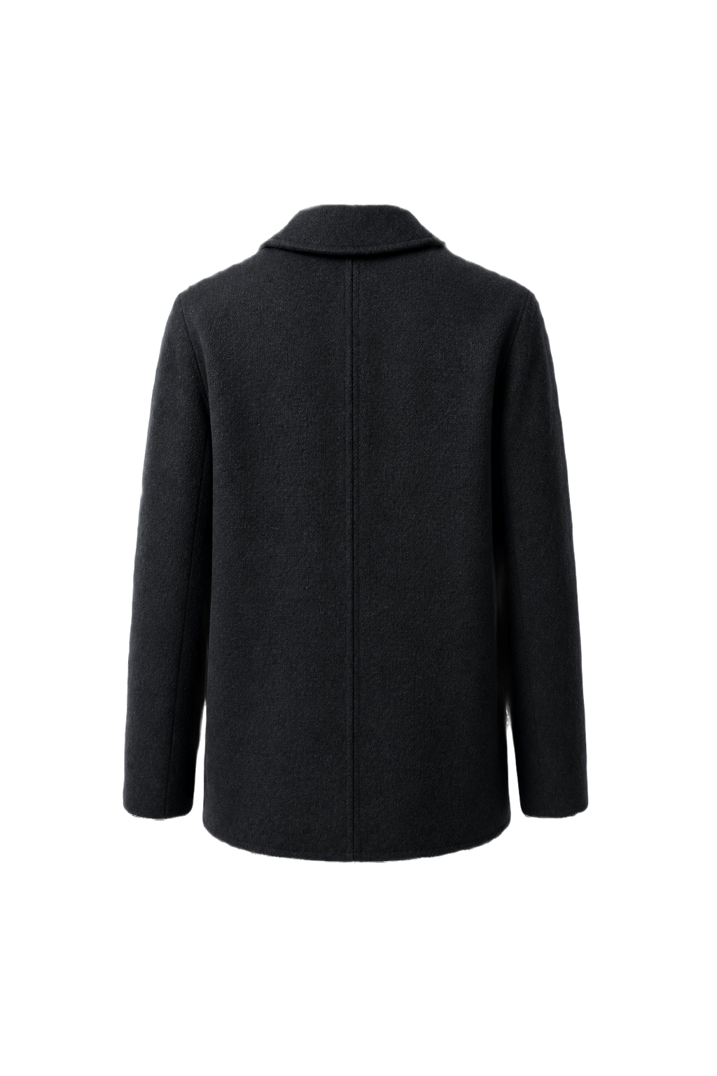 1990s Black Wool Blend Jacket - Back View