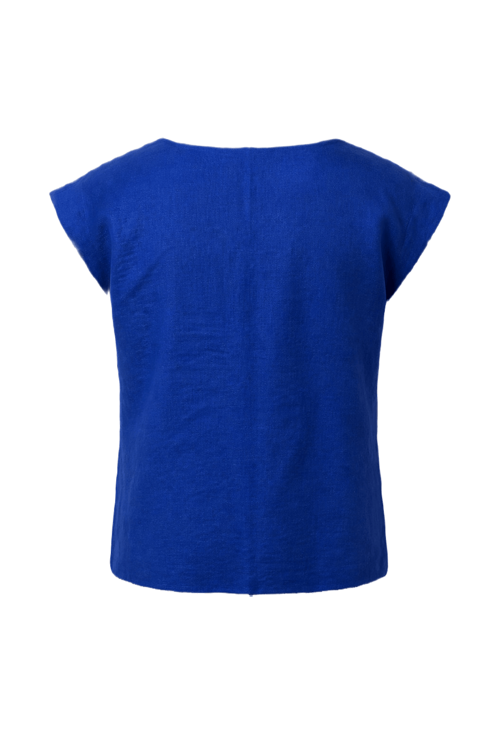 1970s Blue Linen Blouse - Back View