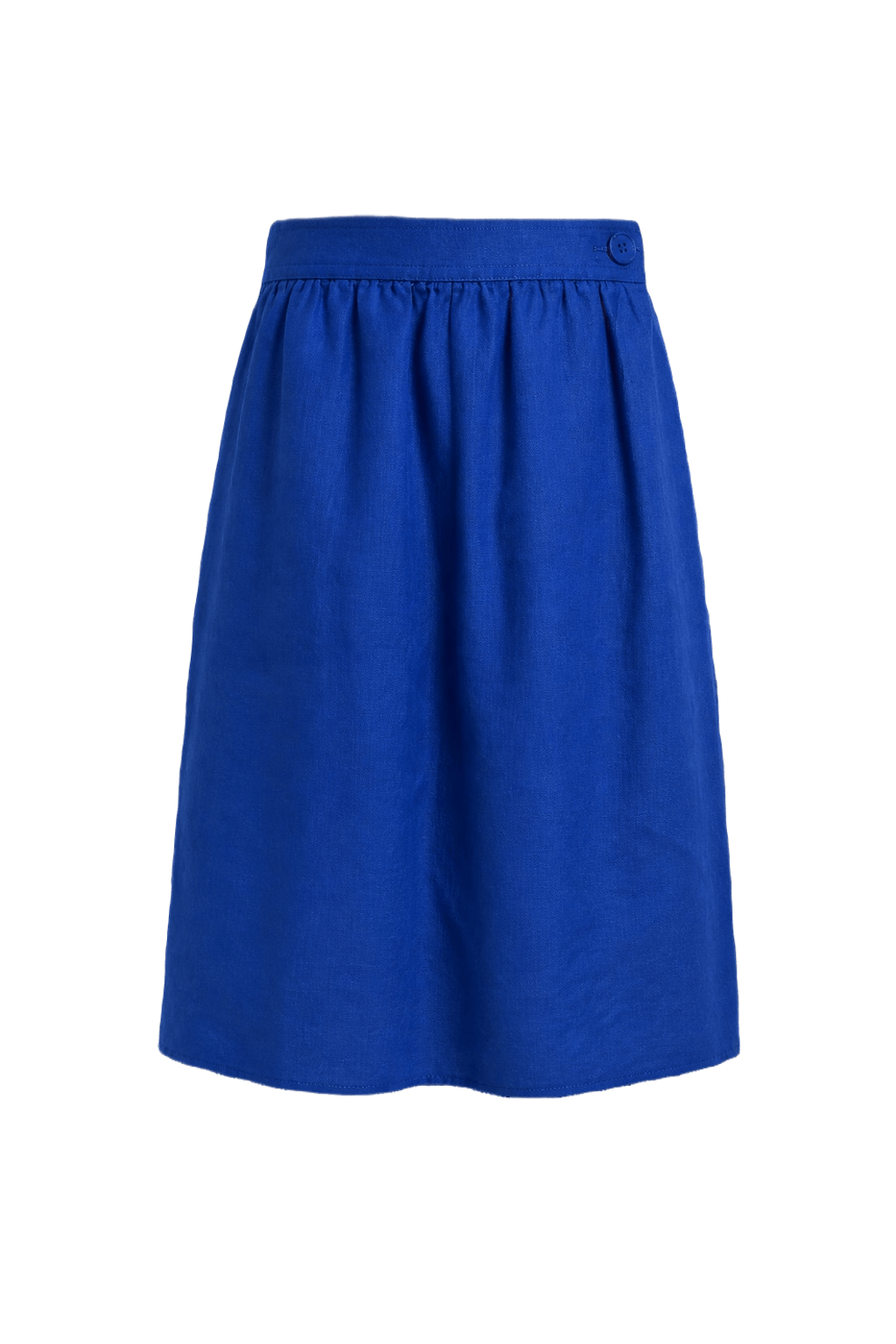 1970s Vibrant Blue Polyester Skirt - Back View