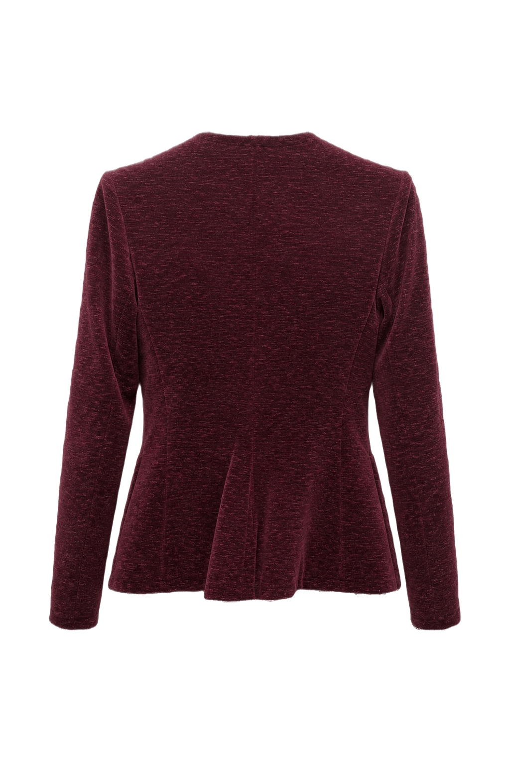 1980s Deep Burgundy Wool Blend Blazer - Back View