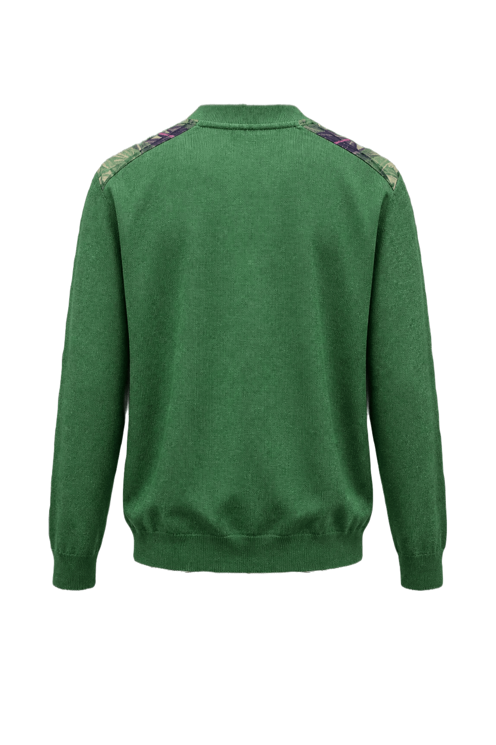 1980s Green Wool Blend Cardigan - Back View