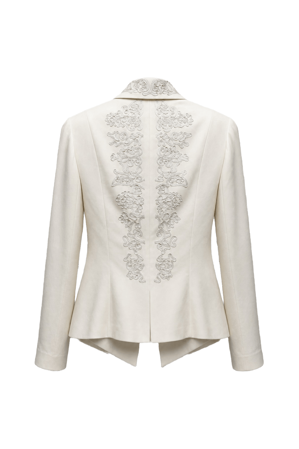 1990s Cream Cotton Blend Jacket - Back View