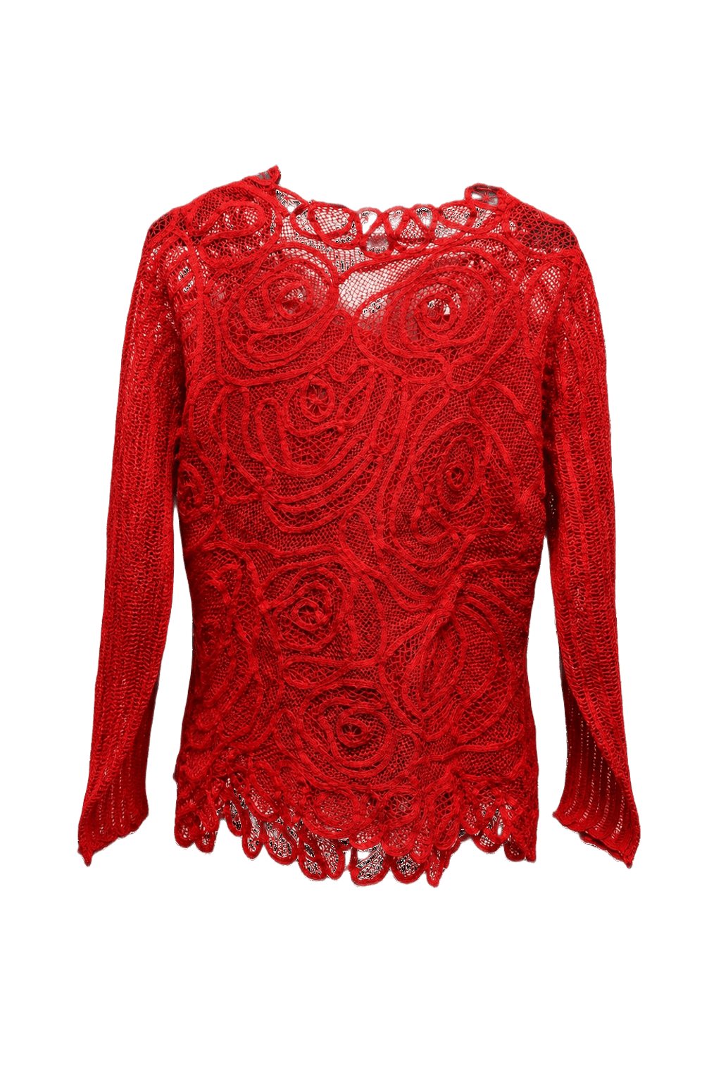 1990s Red Synthetic Blend Sweater - Back View