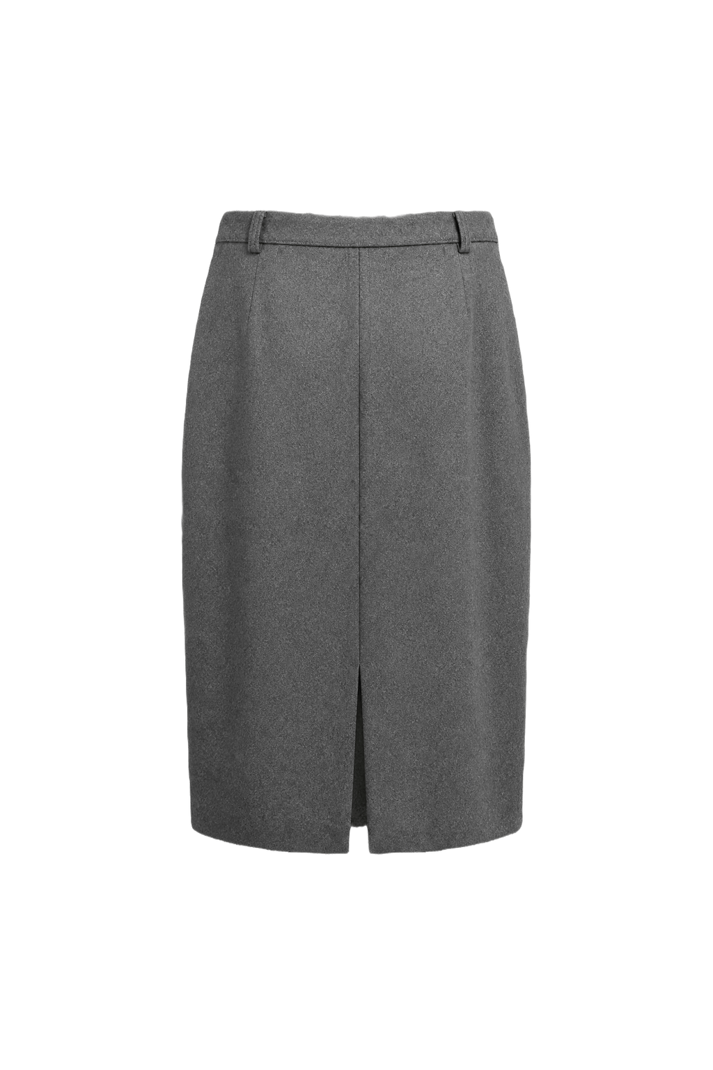 1970s Grey Wool Blend Skirt - Back View