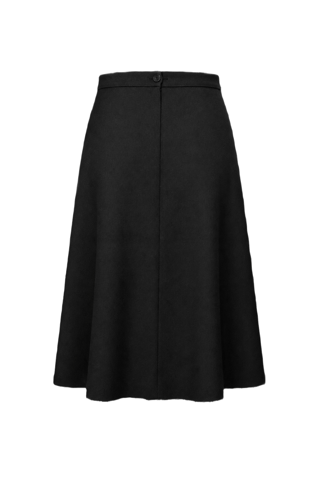 1970s Black Wool Blend Skirt - Back View