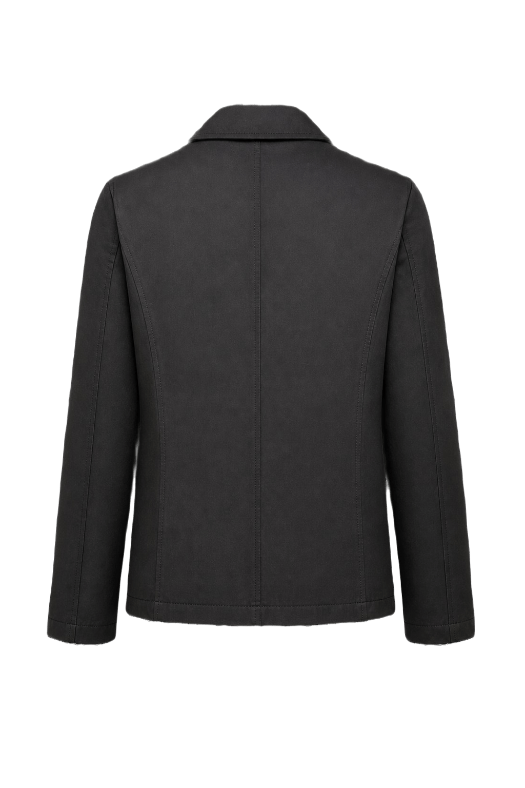 1980s Black Cotton Blend Jacket - Back View