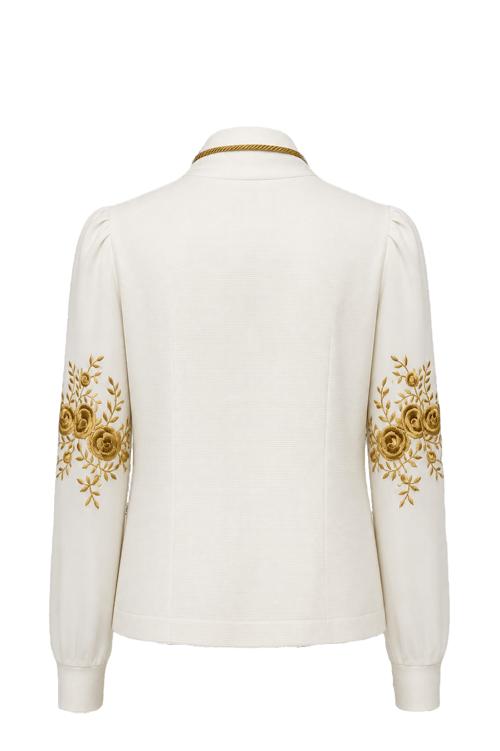 1980s Cream Cotton Blend Jacket - Back View