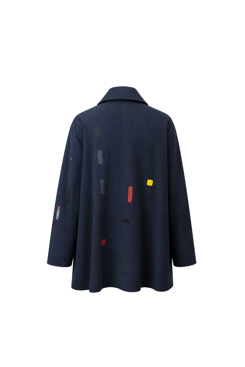 1970s Navy Blue Suede Jacket - Back View