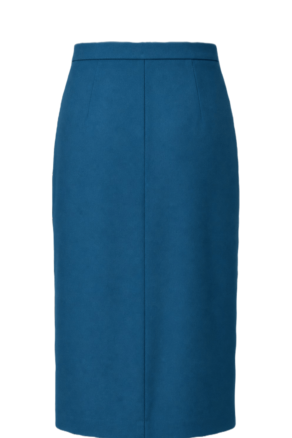 1970s Teal Blue Polyester Skirt - Back View
