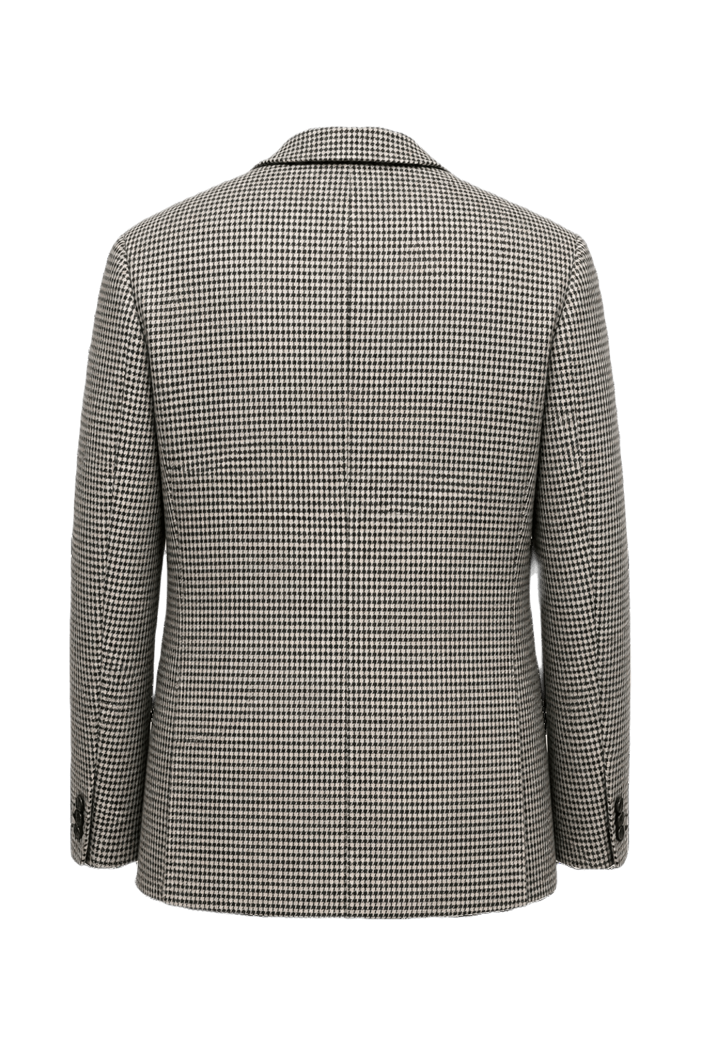 1980s Black and White Wool Blend Blazer - Back View