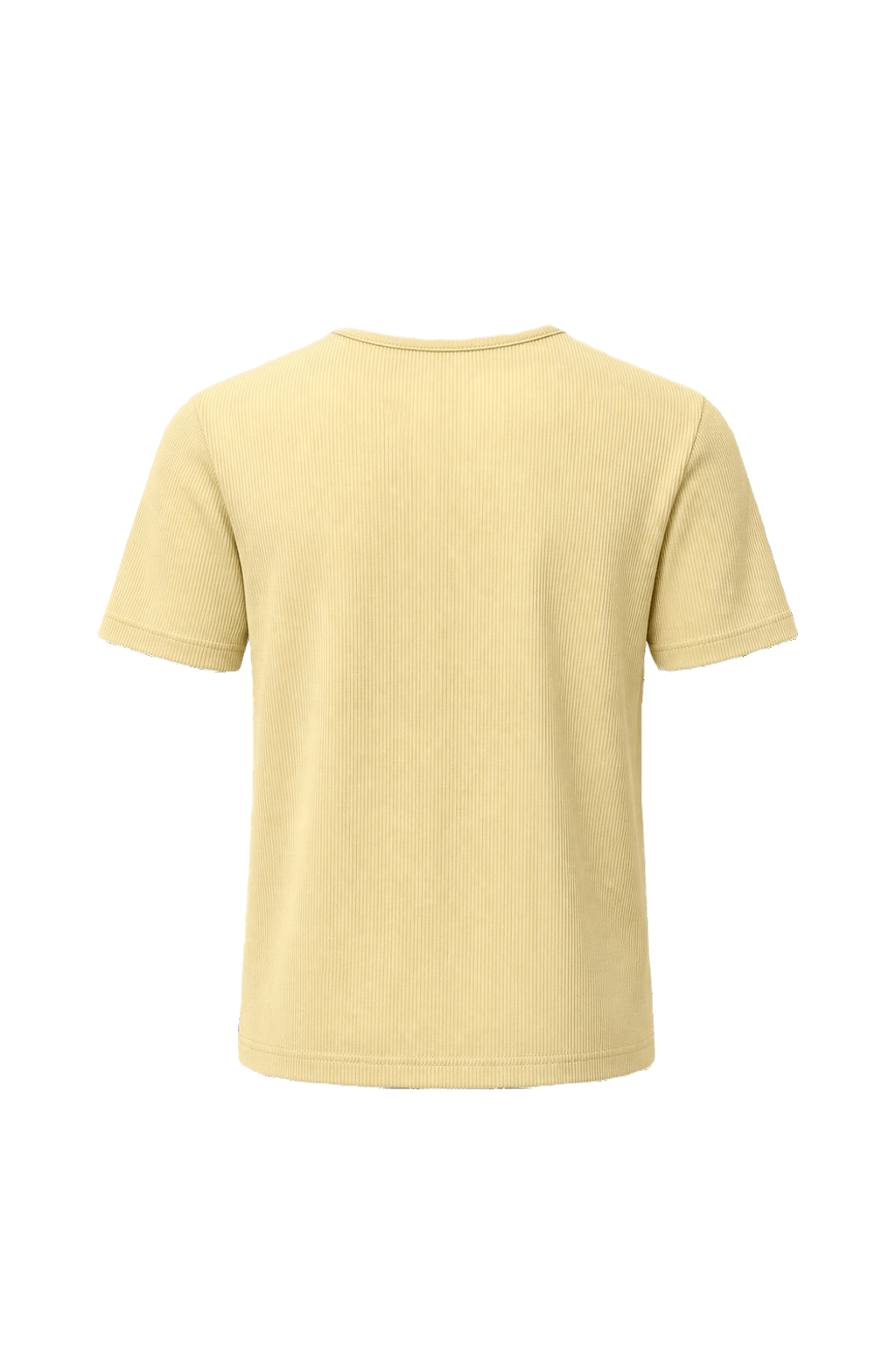 1970s Pale Yellow Cotton Blend T-Shirt - Back View