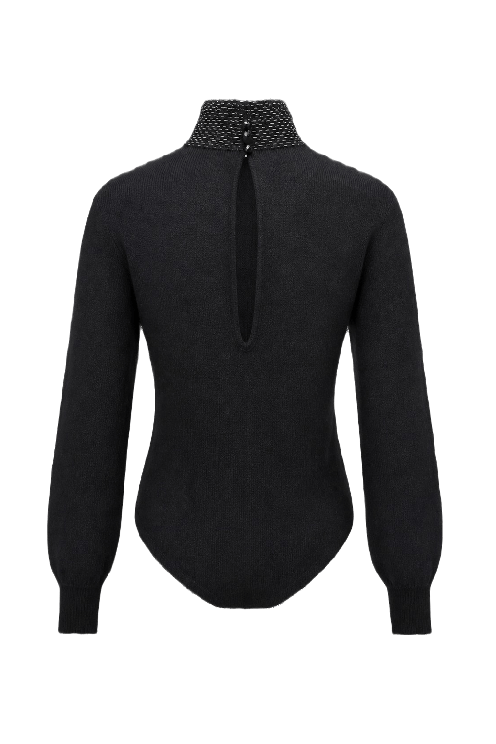 1970s Black Wool Sweater - Back View