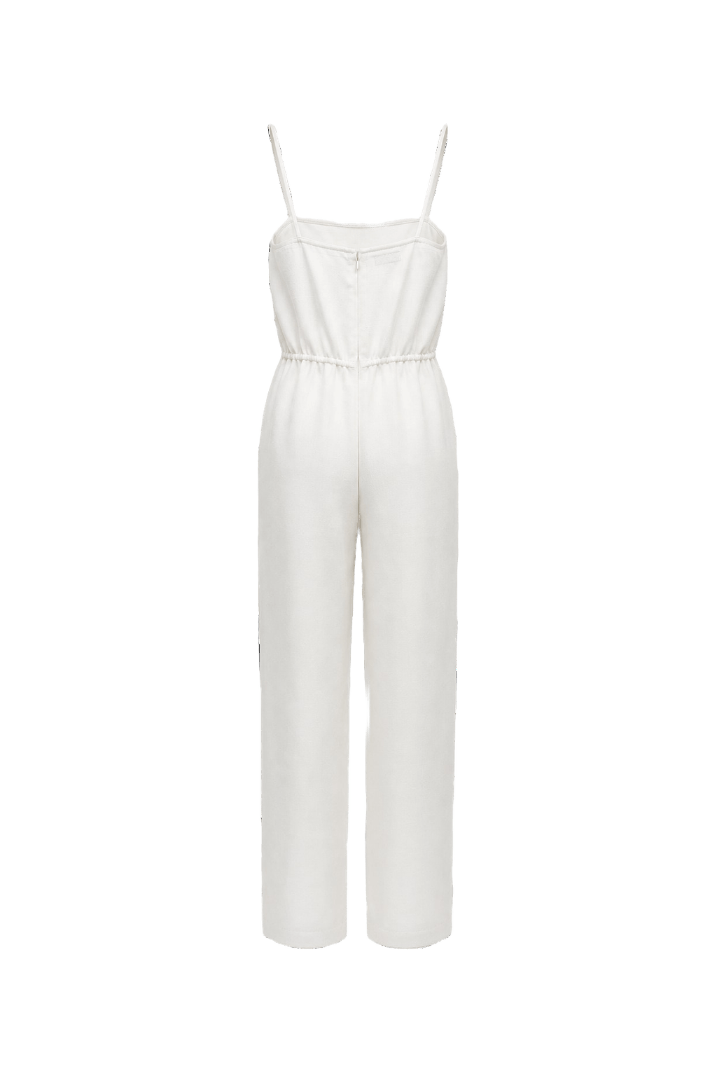 1980s White Cotton Blend Romper - Back View