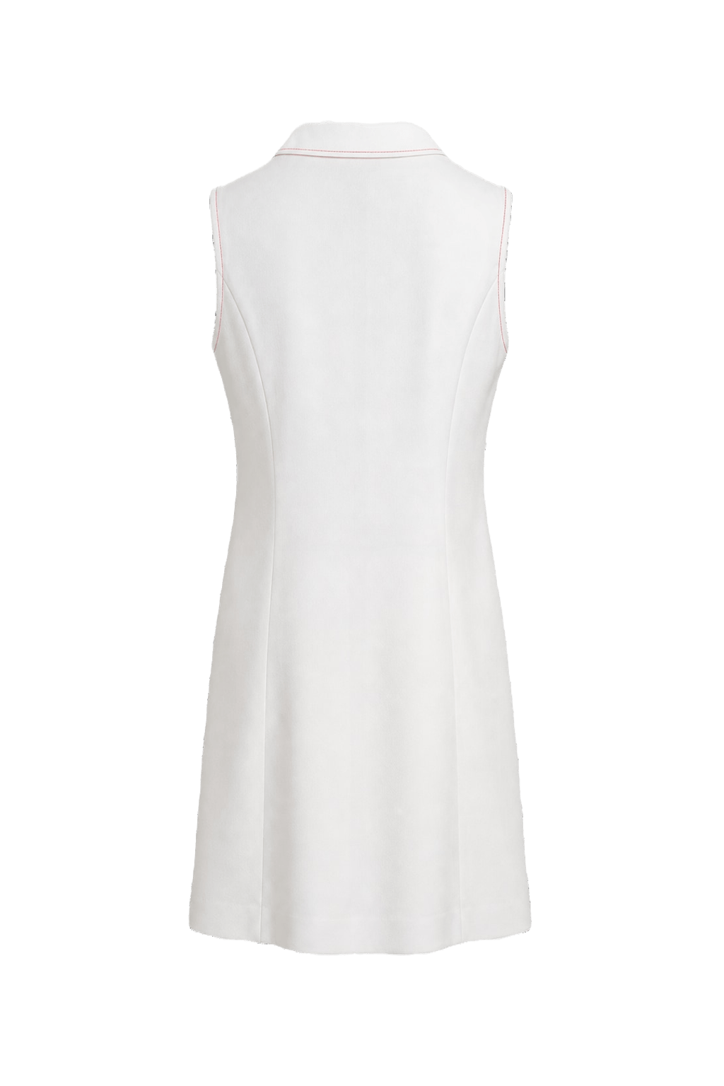 1960s White Cotton Blend Shift Dress - Back View