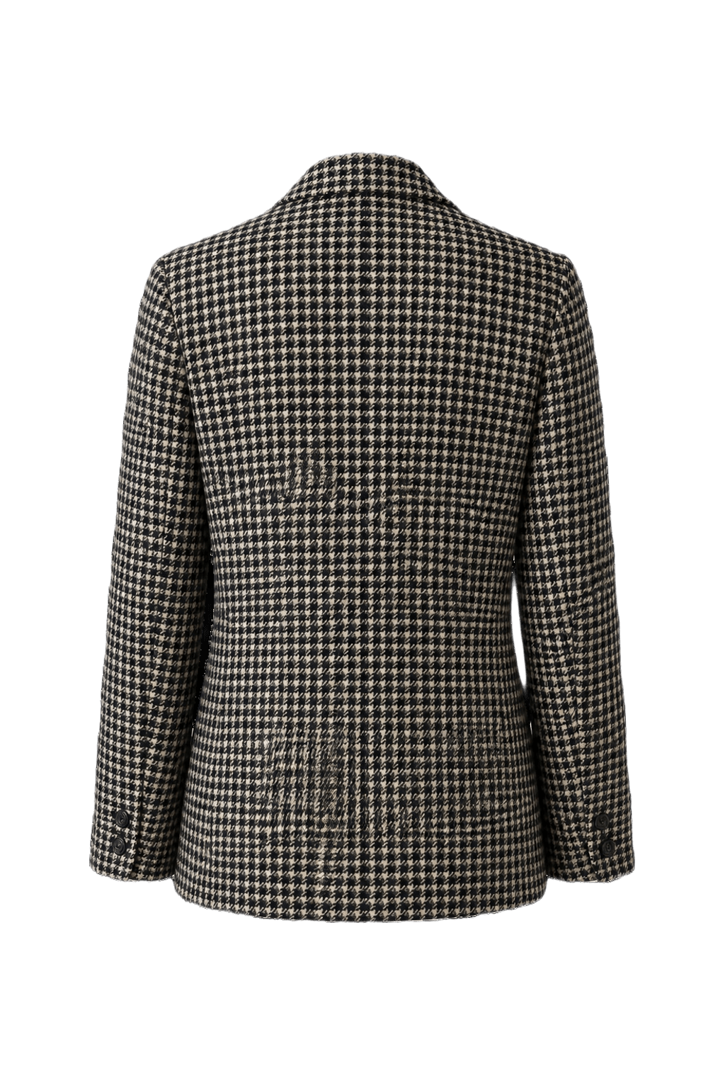 1970s Black and White Wool Blazer - Back View