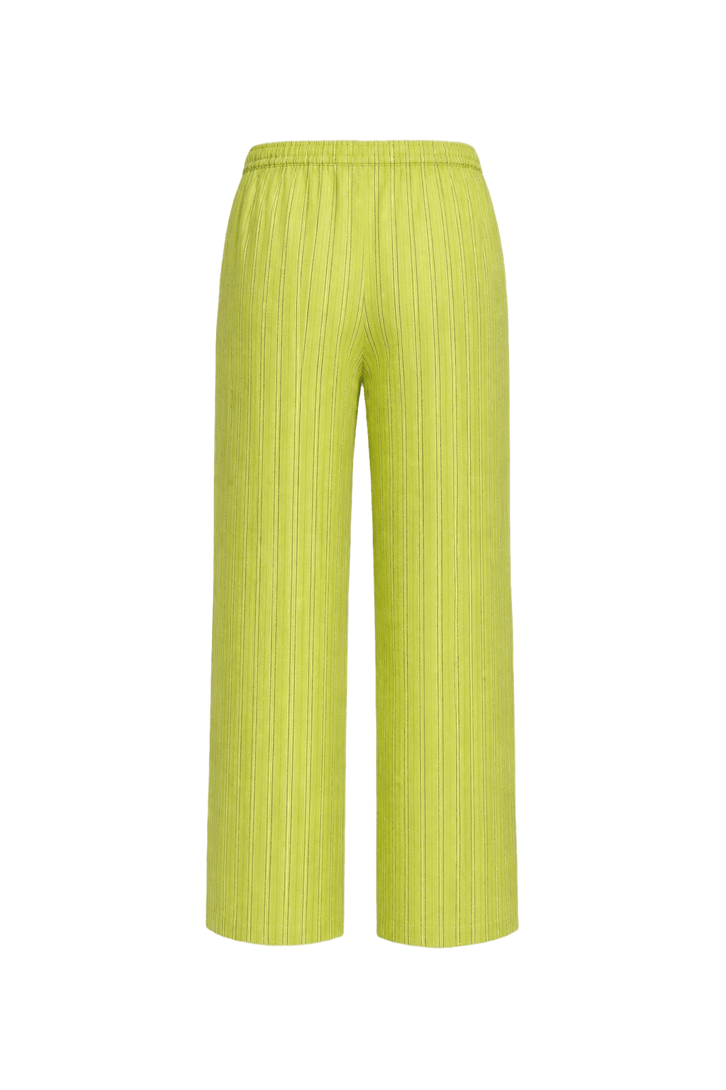 1970s Lime Green Cotton Blend Pants - Back View