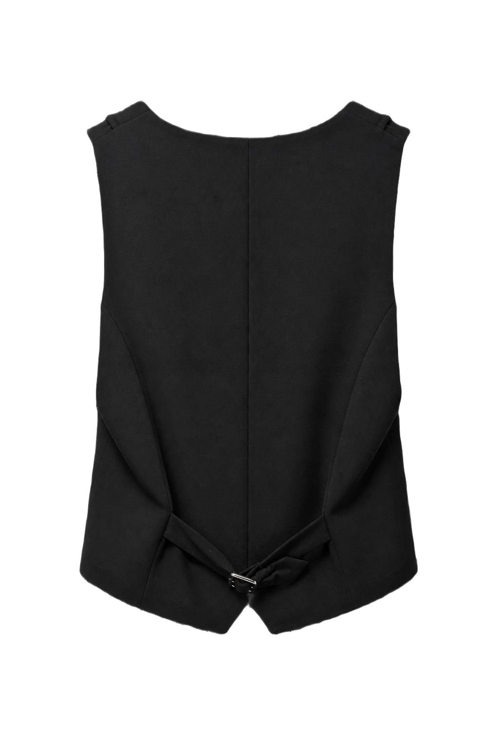 1990s Black Wool Blend Vest - Back View