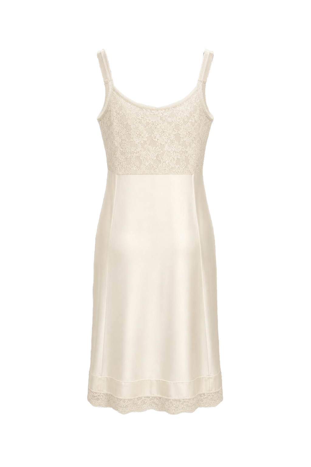 1950s Cream Nylon Slip Dress - Back View