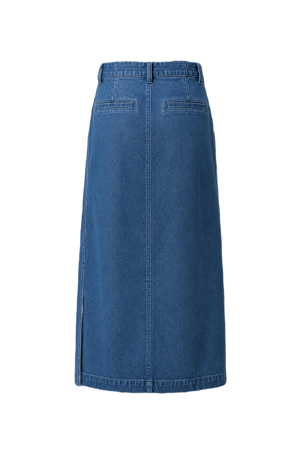1990s Blue Denim Skirt - Back View