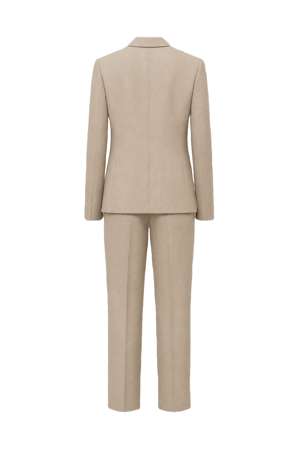 1990s Beige Wool Blend Blazer and Trousers Set - Back View