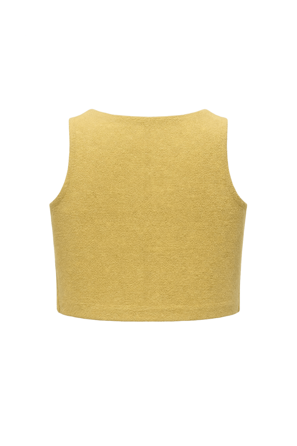 1960s Yellow Wool Blend Vest - Back View