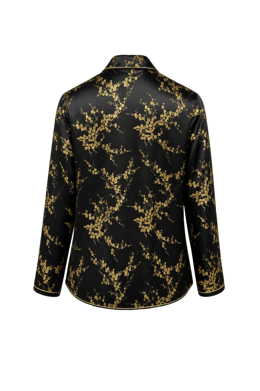 1990s Black Silk Blend Blouse - Back View