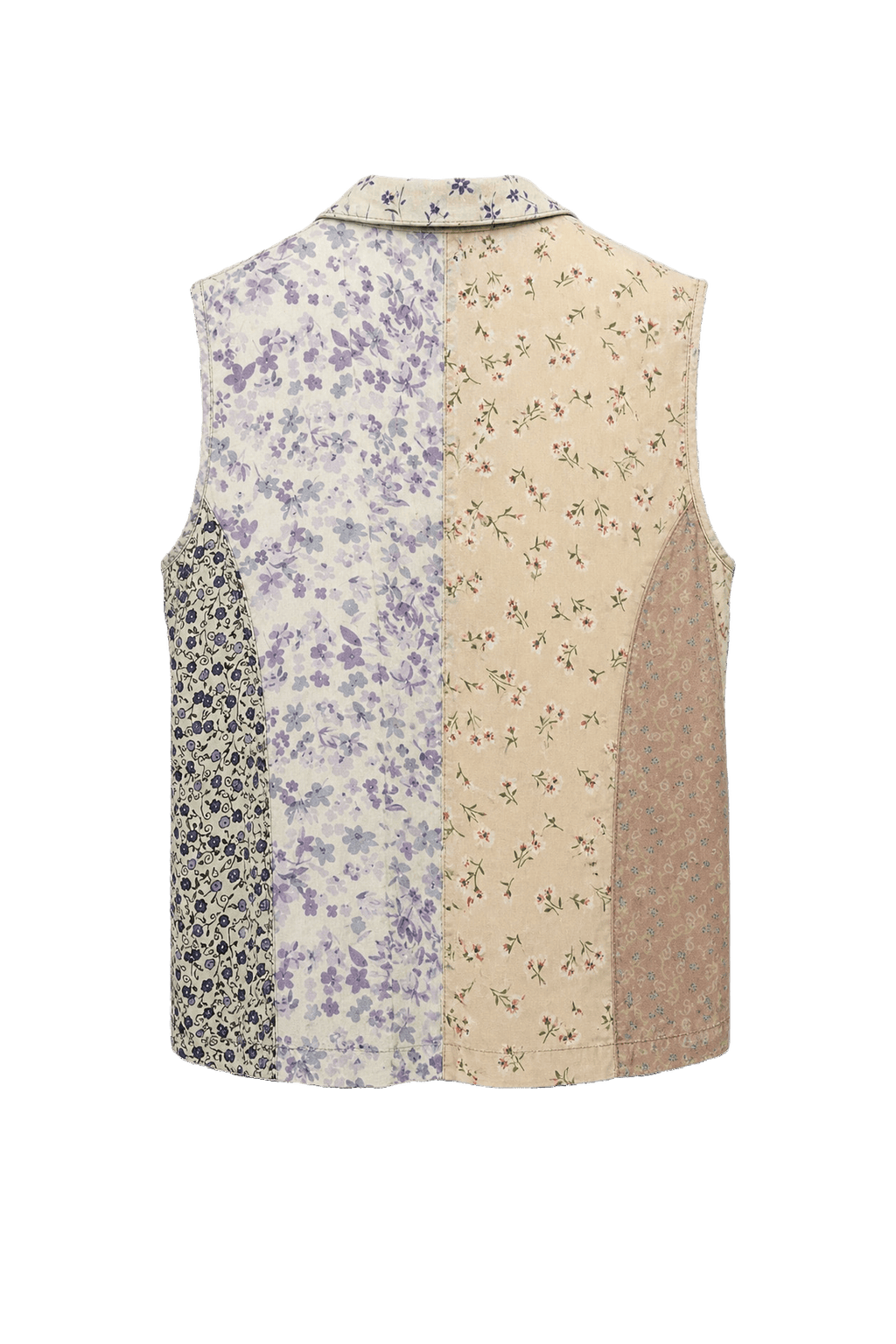 1990s Cream Rayon Vest - Back View