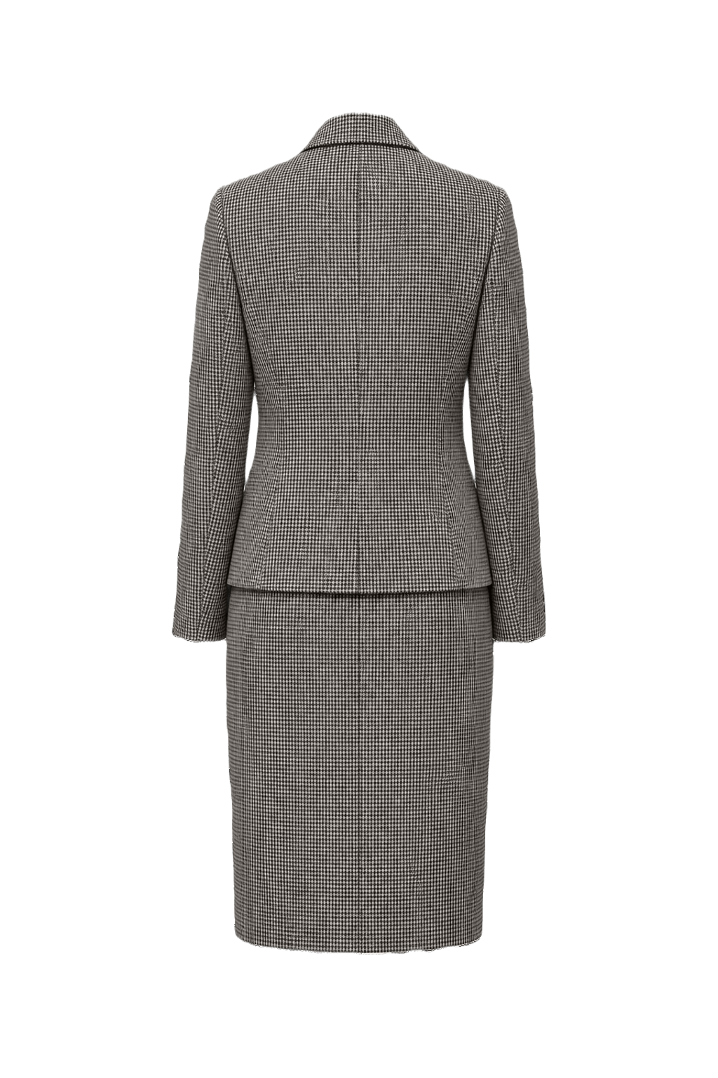 1980s Black and White Houndstooth Skirt Suit - Back View