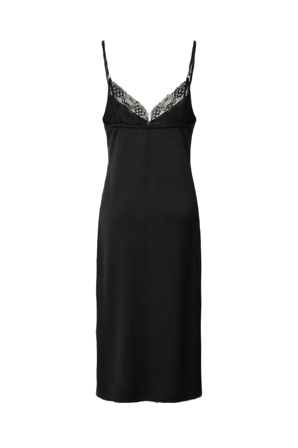 1990s Black Satin Slip Dress - Back View