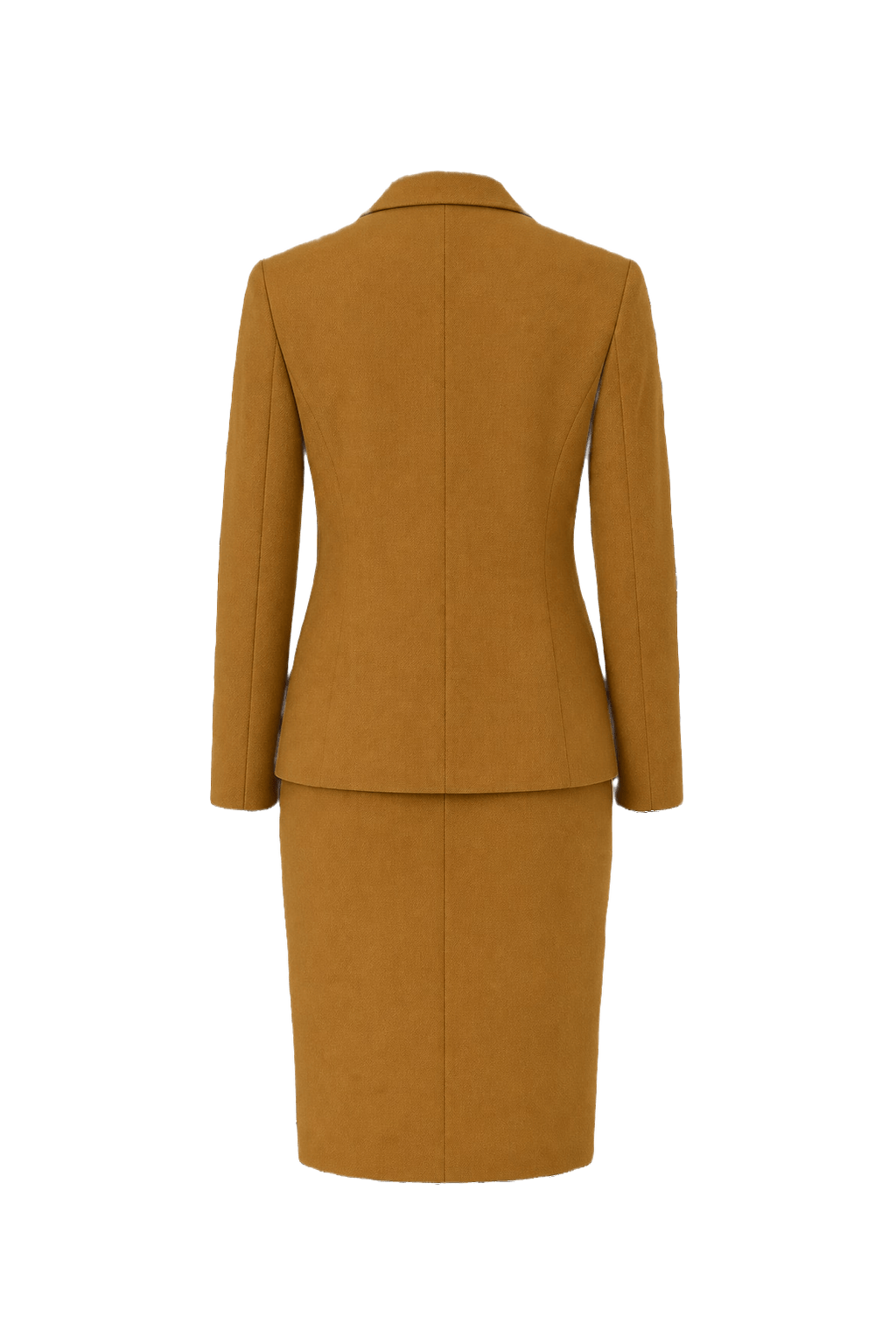 1980s Mustard Wool Blend Skirt Suit - Back View