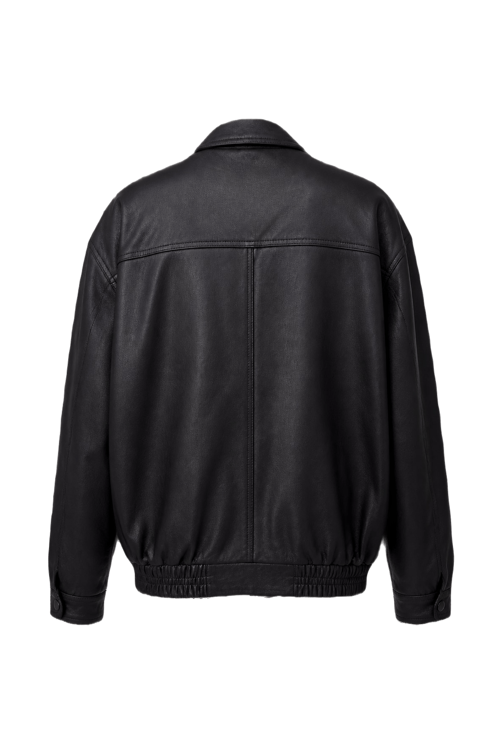 1980s Black Leather Leather Jacket - Back View