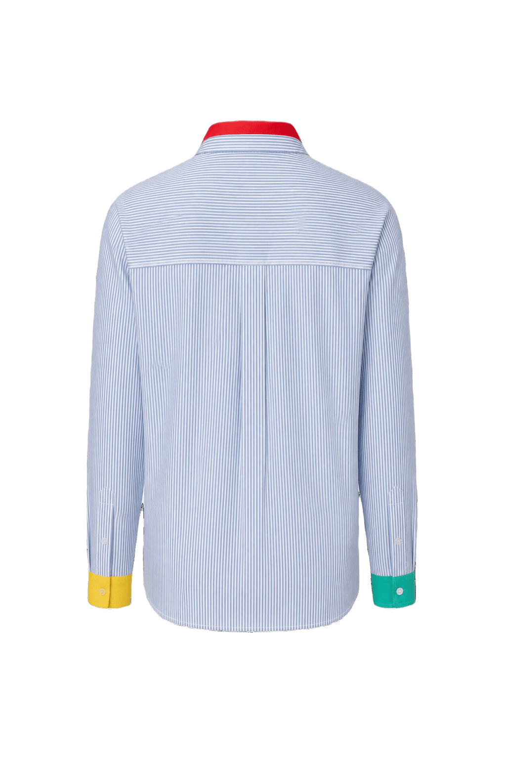 1980s Striped Blue Cotton Blend Shirt - Back View