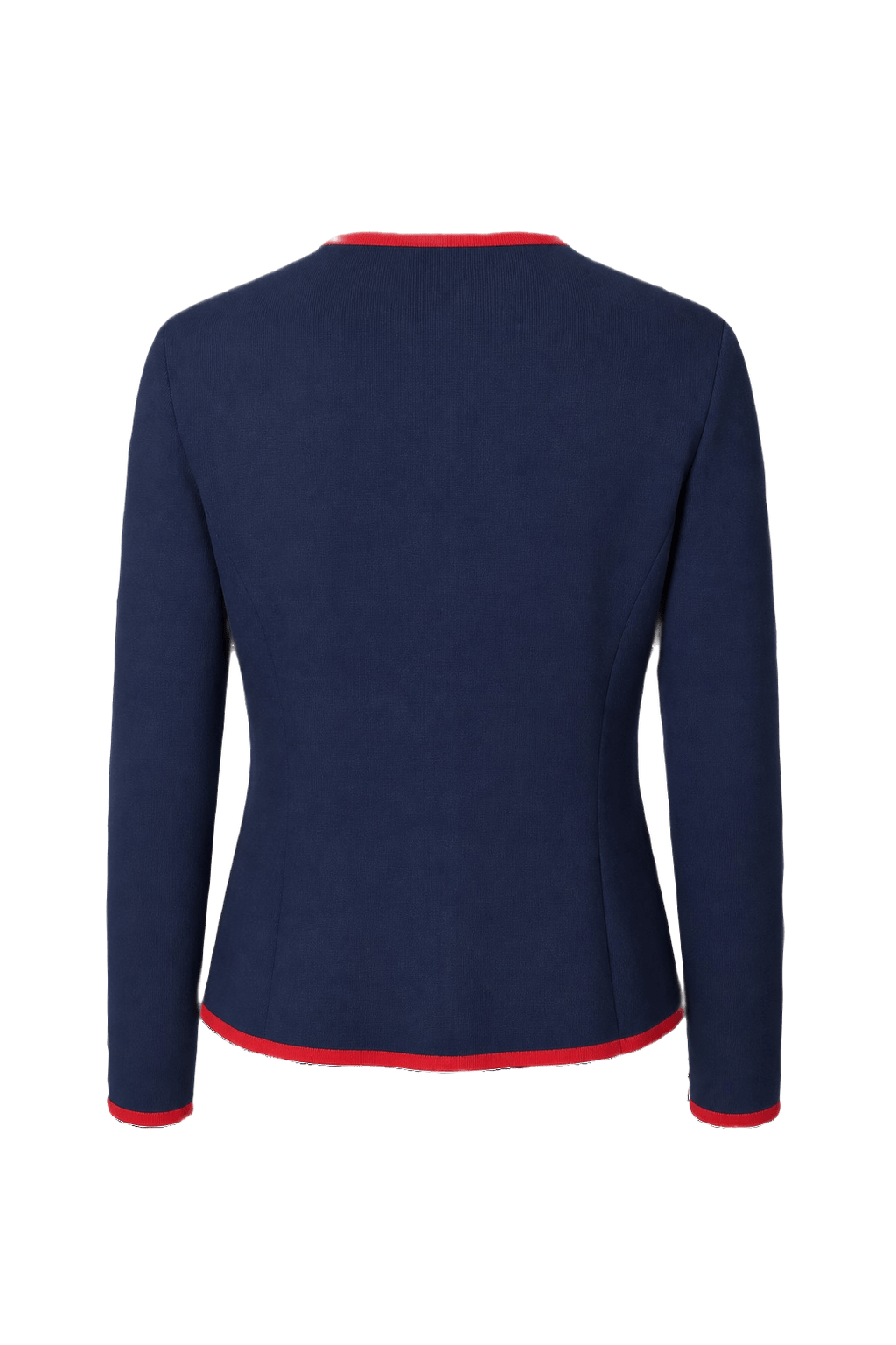 1980s Navy Blue Wool Blend Blazer - Back View