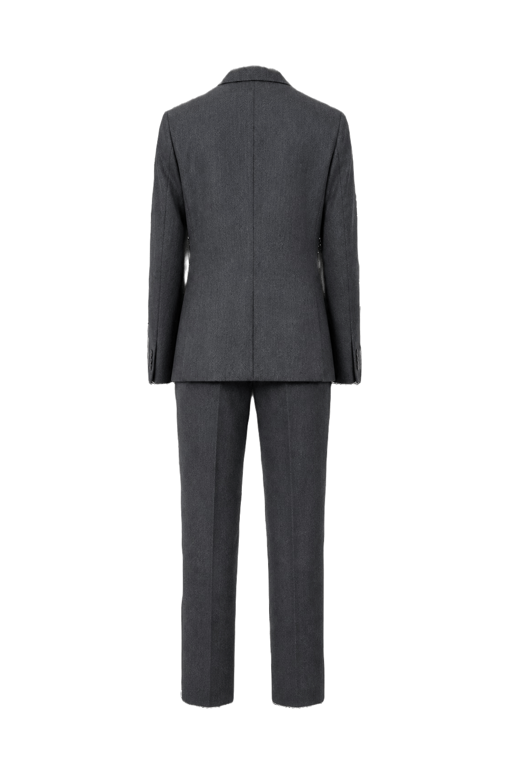 1980s Dark Grey Wool Blend 2-Piece Suit - Back View