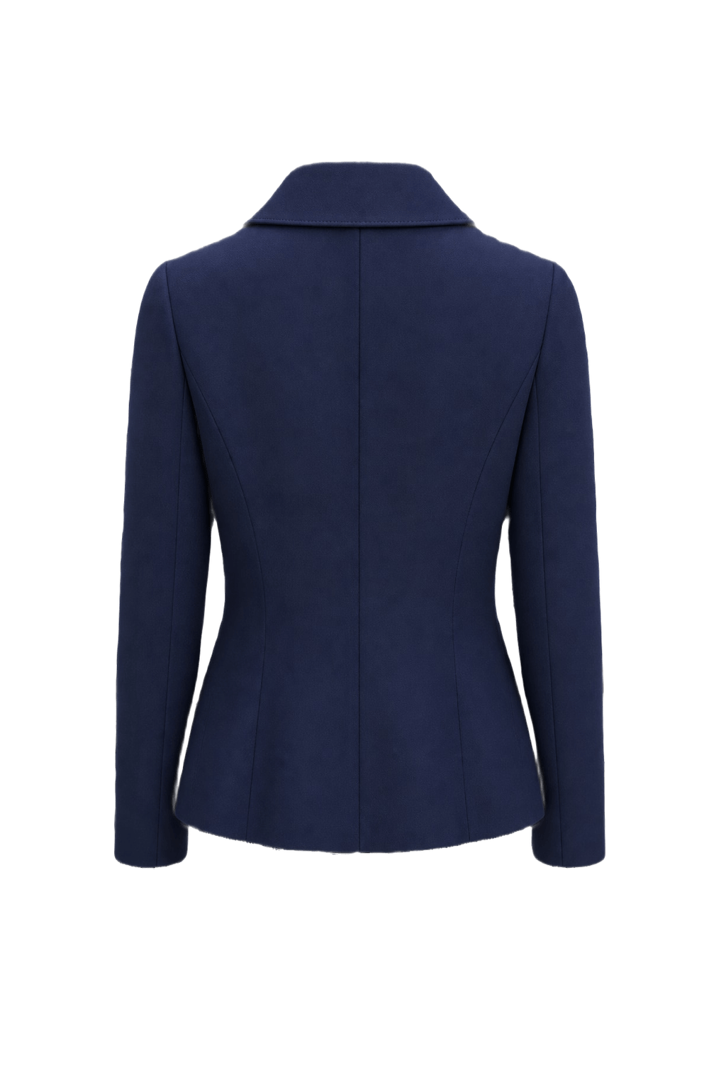 1990s Navy Blue Wool Blend Blazer - Back View