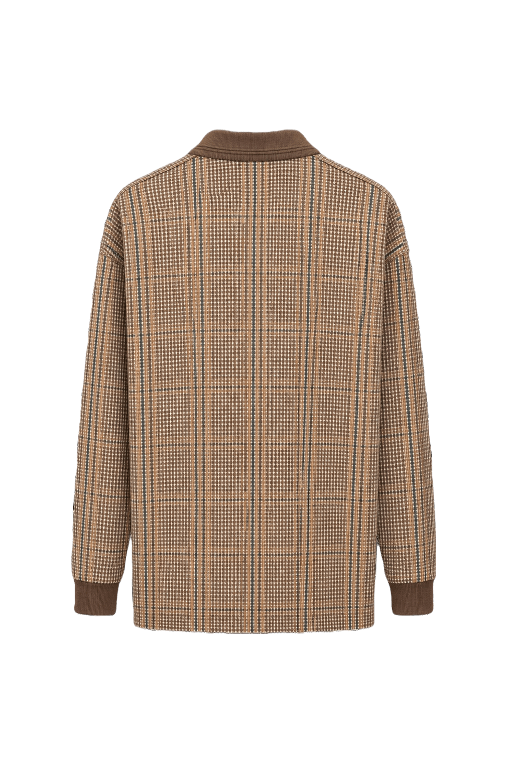 1990s Brown Cotton Blend Polo Shirt - Back View