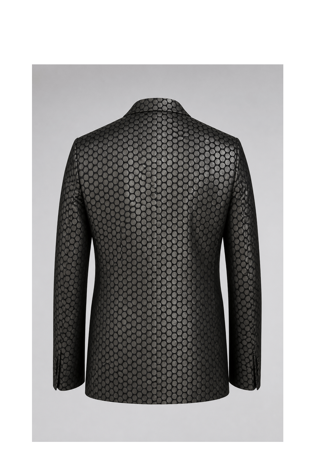 1980s Black Synthetic Blend Jacket - Back View