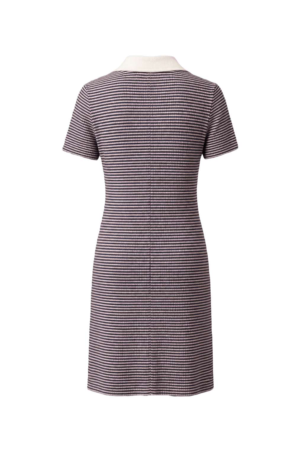 1970s Navy Cotton Blend Shirt Dress - Back View