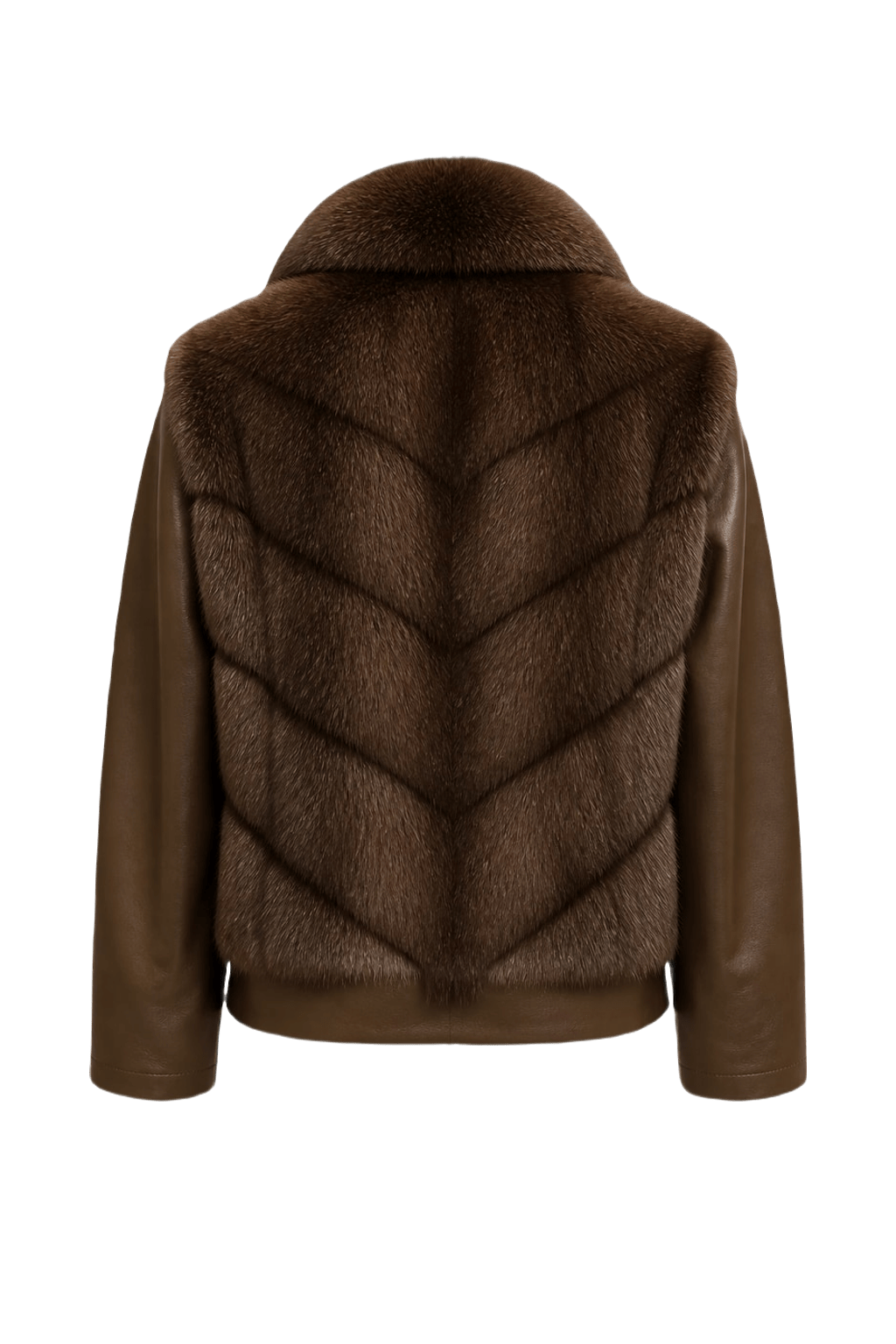 1980s Brown Fur Coat - Back View