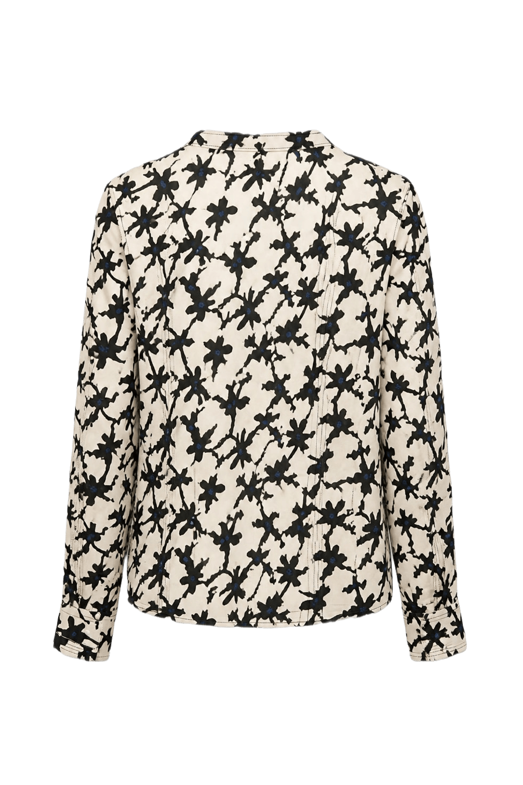1980s Cream Synthetic Blend Blouse - Back View