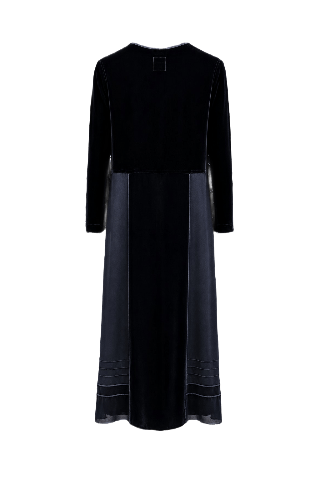 1990s Black Velvet Dress - Back View