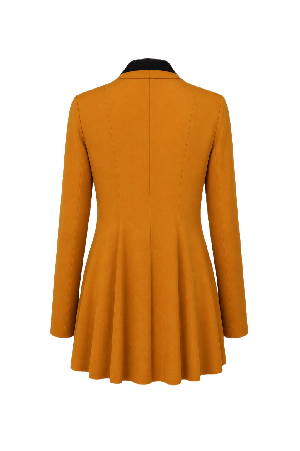 1980s Mustard Yellow Synthetic Blend Blazer - Back View