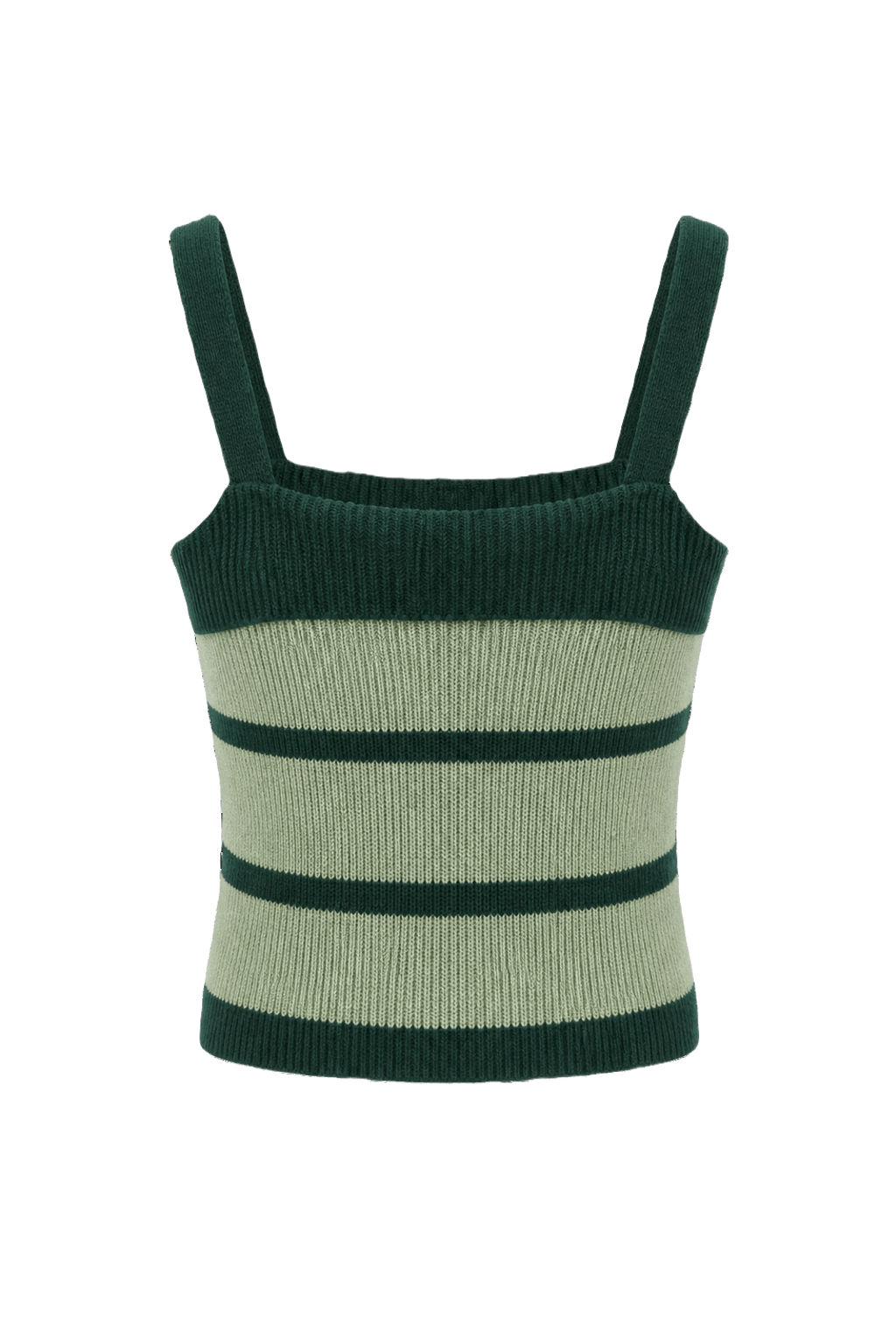 1960s Dark Green Cotton Tank Top - Back View